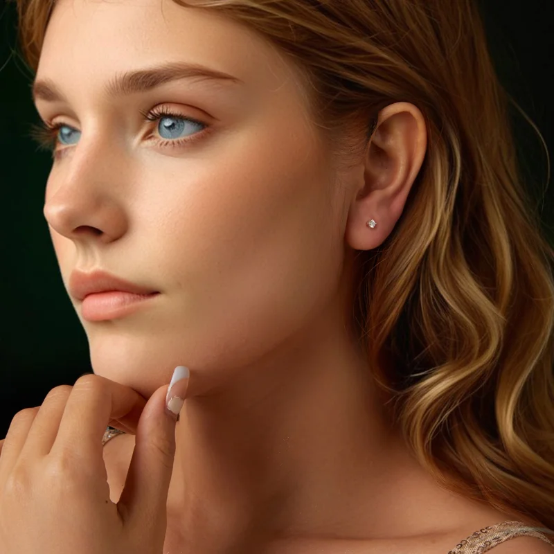 (imagem para) Brincos de Argola com Moissanita 0.1Ct Estilo Pandora (Dois Certificados) - MSE0 - Visualizar 7