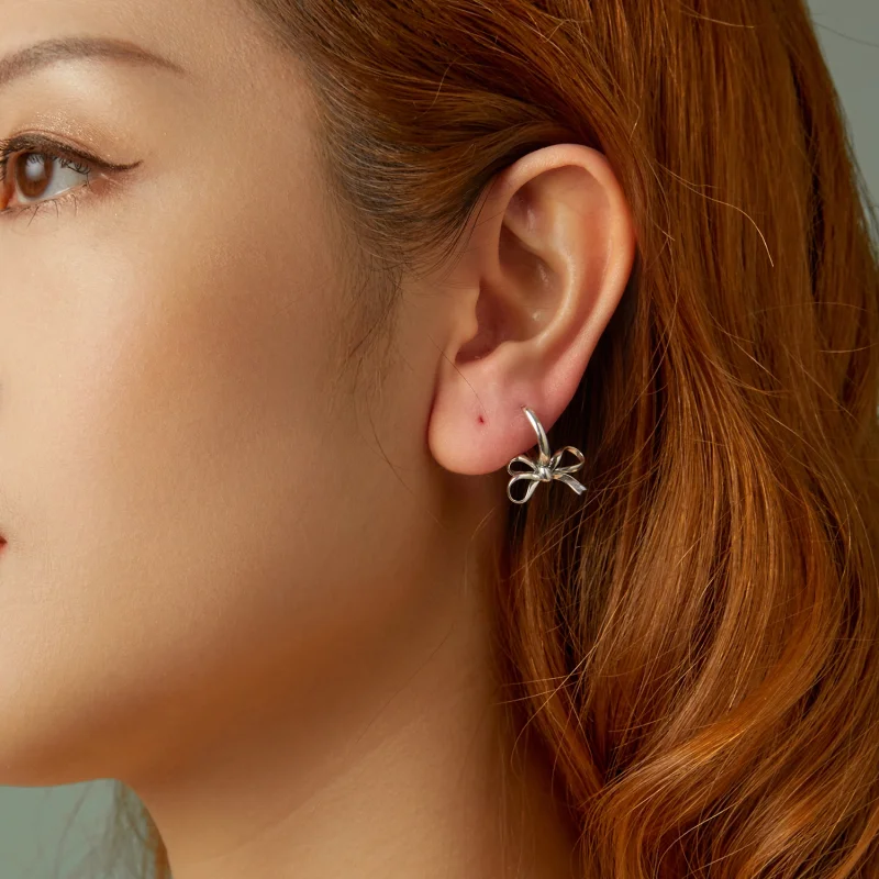 (imagem para) Brincos de Laço Estilo PANDORA - SCE1752 - Visualizar 3