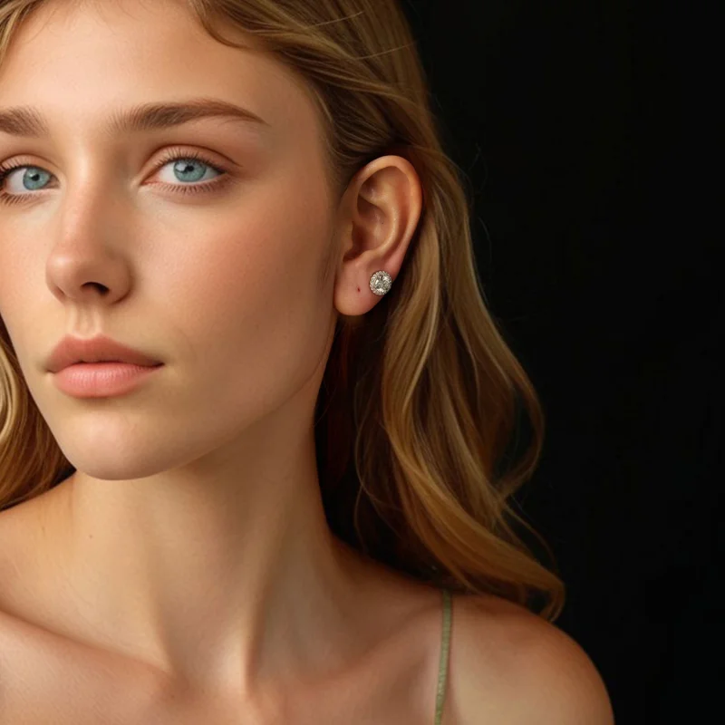 (imagem para) Brincos Stud de Moissanite Pandora Style 1Ct (Dois Certificados) - MSE039 - Visualizar 3