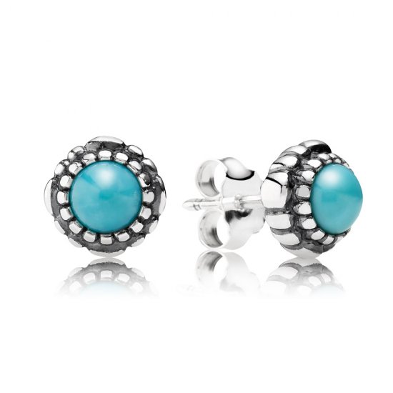 Brinco PANDORA de Prata Turquesa "Dezembro" - 290543TQ  Clique na imagem para fechar