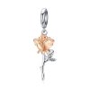 Charm Pendente Dois tons Lover Rose Flowers estilo Pandora - BSC145