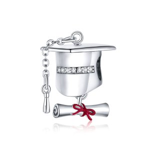 Charm Chapéu de formatura da faculdade estilo Pandora - BSC357 Charm Chapéu de formatura da faculdade estilo Pandora - BSC357