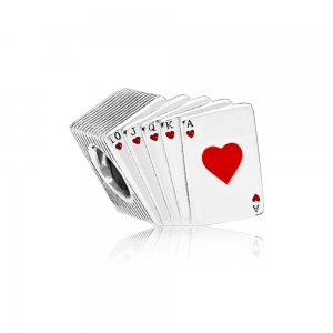Charm berloques Pandora de prata Cartas de jogar Charm berloques Pandora de prata Cartas de jogar