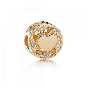 Charm berloques PANDORA Coração Radiante de Ouro