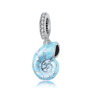 Charm Pendente Concha Azul estilo Pandora - SCC1560 Charm Pendente Concha Azul estilo Pandora - SCC1560