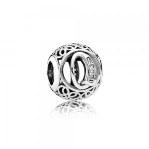 Charm PANDORA Alfabeto Vintage Letra Q - 791861CZ Charm PANDORA Alfabeto Vintage Letra Q - 791861CZ