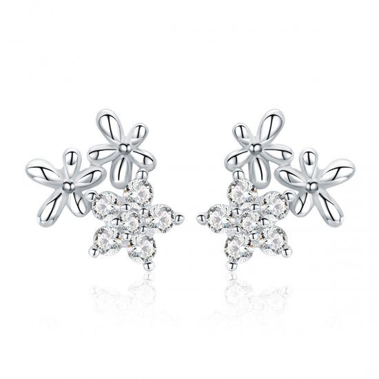 Brincos Petit Gypsophila estilo Pandora - BSE030  Clique na imagem para fechar