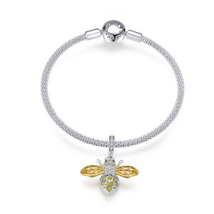 Bracelete estilo Pandora Rígido Abelha - SCB830 Bracelete estilo Pandora Rígido Abelha - SCB830