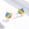 Brincos Petit Gatinho arco-íris estilo Pandora - SCE823