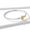 Bracelete Rigido Aberto Dois tons Margarida Fresca estilo Pandora - BSB045