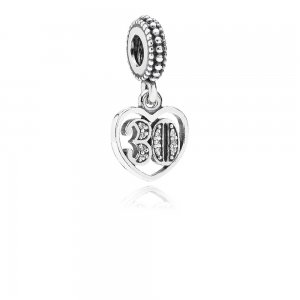 Charm PANDORA de Prata Aniversário Casamento de 30 Anos - 791287CZ