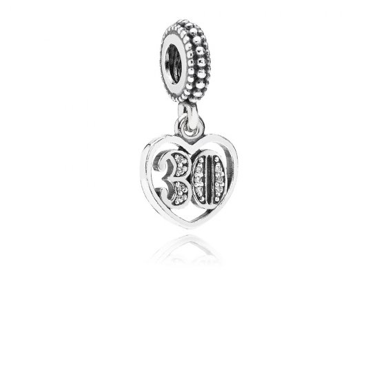 Charm PANDORA de Prata Aniversário Casamento de 30 Anos - 791287CZ  Clique na imagem para fechar