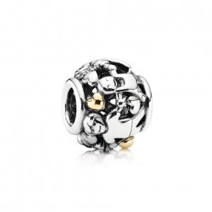 Charm PANDORA de Prata e Ouro Família - 791040