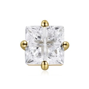 Brincos Petit Princesa Zircônio Quadrado estilo Pandora - SCE1090