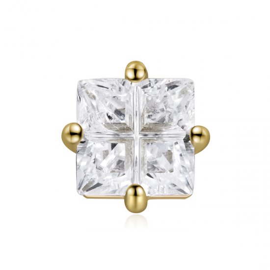 Brincos Petit Princesa Zircônio Quadrado estilo Pandora - SCE1090  Clique na imagem para fechar