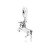 Charm PANDORA de Prata e Ouro Pendente Unicórnio - 791200