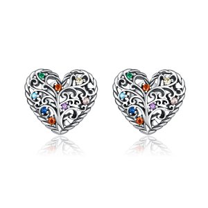 Brincos Petit Árvore da Vida estilo Pandora - SCE933 Brincos Petit Árvore da Vida estilo Pandora - SCE933