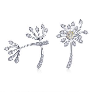 Brincos Petit Amor dente de leão estilo Pandora - SCE506 Brincos Petit Amor dente de leão estilo Pandora - SCE506