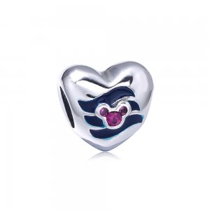 Charm Pandora de prata Disney, Coração De Mickey Charm Pandora de prata Disney, Coração De Mickey