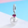 Charm Pendente Contas E Corações Brancos estilo Pandora - SCC782