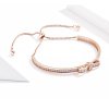 Bracelete estilo Pandora Rígido Bowknot doce Rosa - SCB108-C