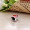 Charm berloques Pandora de prata Coração vermelho