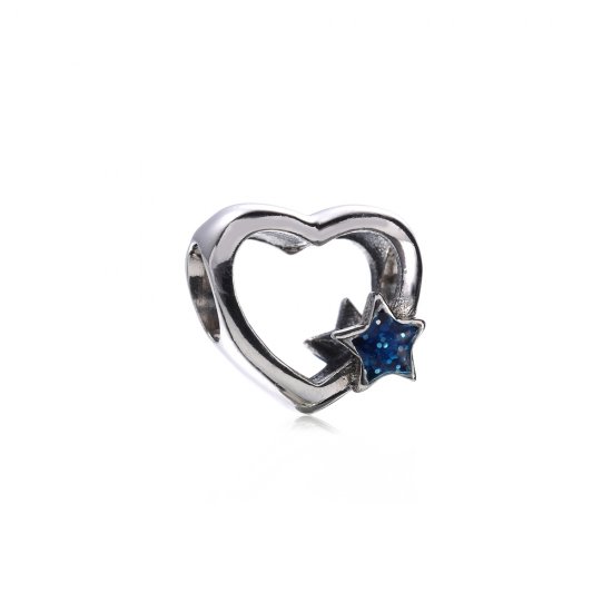Charm berloques Pandora de prata Estrela do coração  Clique na imagem para fechar
