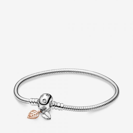 Pulseira Folhas & Cadeia de Cobras Pandora - 588333CZ  Clique na imagem para fechar