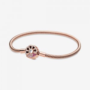 Corrente de cobra de clasp de ventilador Pandora rosa - 588145C01