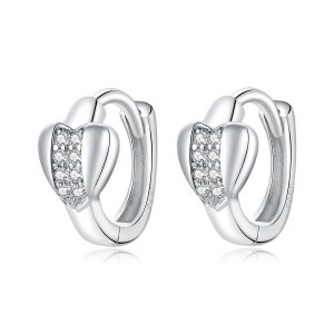 Brinco Argolas Amor brilhante estilo Pandora - SCE1109