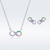 Conjunto de joias Dois tons Infinidade estilo Pandora - SET021 Conjunto de joias Dois tons Infinidade estilo Pandora - SET021
