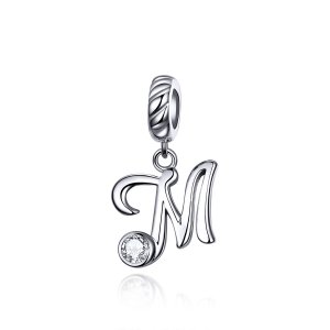 Charm Pendente Letra M estilo Pandora - SCC1183-M Charm Pendente Letra M estilo Pandora - SCC1183-M