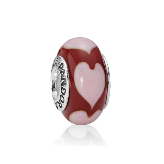 Charm PANDORA de Prata e Murano Vermelho Corações - 790658  Clique na imagem para fechar