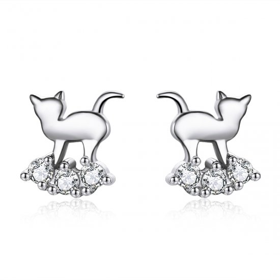 Brincos Petit Estrela miau estilo Pandora - SCE537  Clique na imagem para fechar