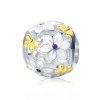Charm Dois tons Flores e borboletas estilo Pandora - SCC546