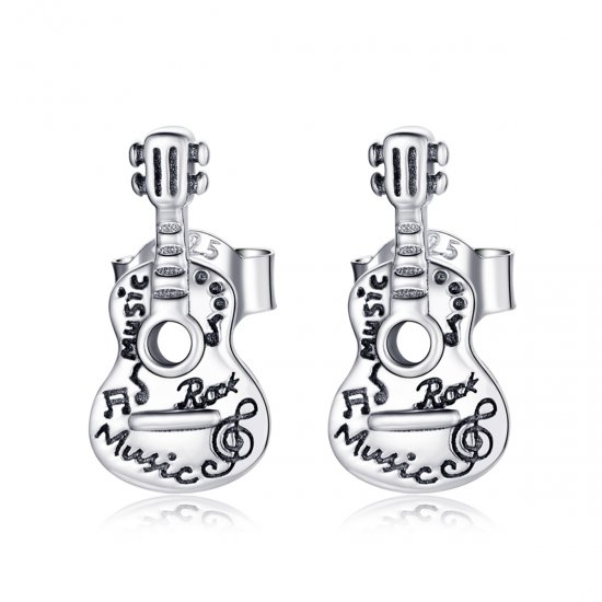 Brincos Petit Guitarra vintage estilo Pandora - SCE1155  Clique na imagem para fechar
