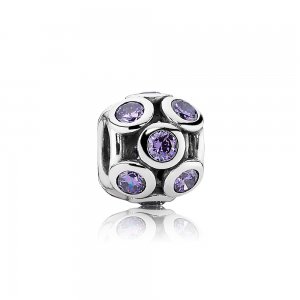 Charm PANDORA Circulos Brilhantes Roxos - 791153ACZ - Contas Charm PANDORA Circulos Brilhantes Roxos - 791153ACZ - Contas