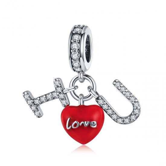 Charm Pendente Eu amo Você estilo Pandora - SCC1055  Clique na imagem para fechar