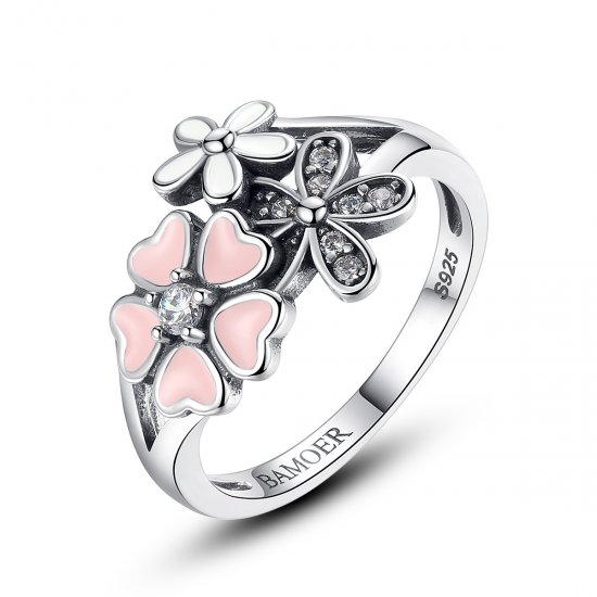 Anel Flor de cerejeira estilo Pandora - SCR004  Clique na imagem para fechar