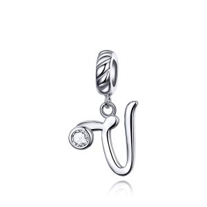 Charm Pendente Letra V estilo Pandora - SCC1183-V Charm Pendente Letra V estilo Pandora - SCC1183-V