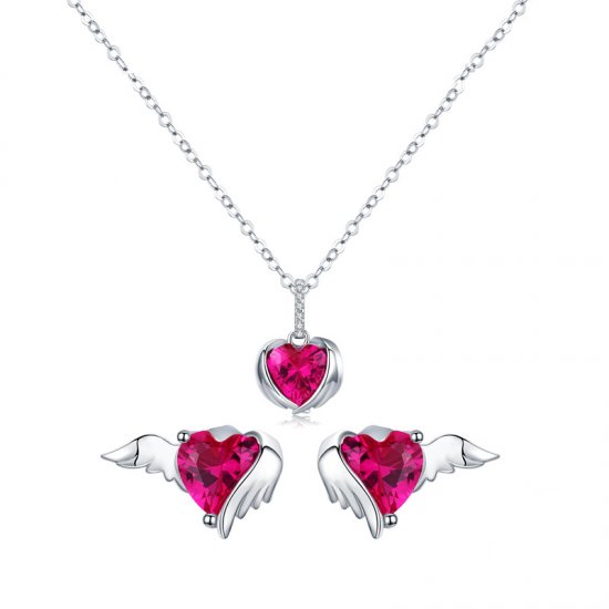 Conjunto de joias Dois tons Corações Guardiães estilo Pandora - SET008  Clique na imagem para fechar