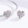 Charm Joaninha e flores estilo Pandora - BSC117