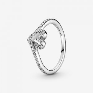 Anel Sparkling Wishbone Heart Pandora - 199302C01