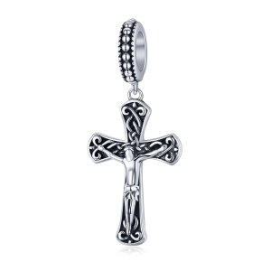 Charm Pendente A cruz de jesus estilo Pandora - SCC1407 Charm Pendente A cruz de jesus estilo Pandora - SCC1407