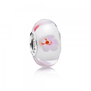 Charm PANDORA de Prata e Murano Flor de Cerejeira - 790947