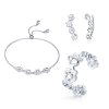 Conjunto de joias Dois tons Trilha da Pata estilo Pandora - SET011
