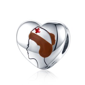 Charm Anjo em enfermeira branca estilo Pandora - SCC1547 Charm Anjo em enfermeira branca estilo Pandora - SCC1547