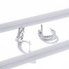 Brinco Argolas Textura de couro estilo Pandora - BSE440