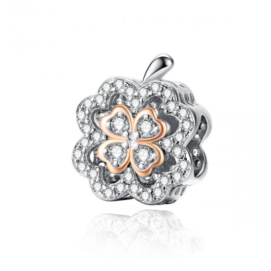 Charm Trevo-de-quatro-folhas estilo Pandora - SCC1247  Clique na imagem para fechar