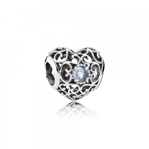 Charm berloques PANDORA Coração de Março - 791784NAB
